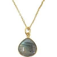 Harfi Women's 18ct Gold Vermeil Plated Labradorite Necklace | Size: 18 inches