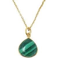 Harfi Women's 18ct Gold Vermeil Malachite Necklace | Size: 18 inches