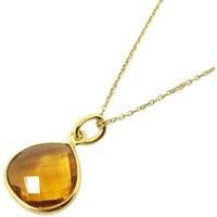 Harfi Women's 18ct Gold Plated Citrine November Birthstone Necklace | Size: 18 inches