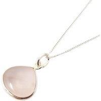 Harfi Women's Sterling Silver Rose Quartz Gemstone Necklace | Size: 18 inches