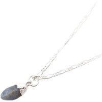 Harfi Women's Sterling Silver Raw Sapphire Crystal Necklace | Size: 18 inches