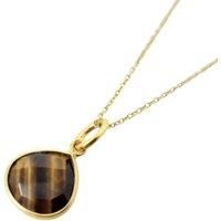Harfi Women's 18ct Gold Plated Tiger's Eye Protection Crystal Necklace | Size: 18 inches