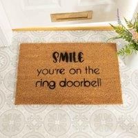 Artsy Doormats Smile You're On The Ring Doorbell