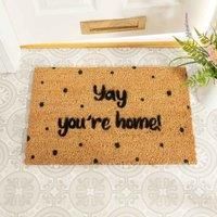 Artsy Doormats Yay You're Home Spotty Doormat