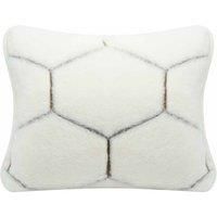 Native Natural Cashmere Wool Cushion - Natural Hex, White