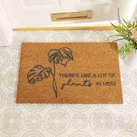 Artsy Doormats Home Is Where Your Plants Live Grey Doormat