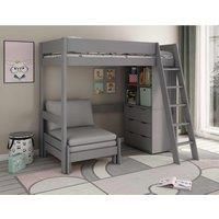 Kids Avenue Estella Grey - High With Sofabed Chest And Cube, Grey