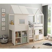 Kids Avenue Midi Playhouse With Desk And Cube, White