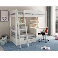 Kids Avenue Estella White - High With Desk Futon silver Futon , White