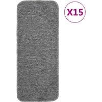 Anti Slip Stair Mats 15 pcs 60x25 cm Grey Rectangular