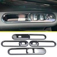Carbon Fiber Door Window Glass Lift Control Switch Panel Cover Trims For 2016-2024 Mini Clubman F54