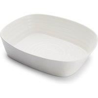 Portmeirion Home & Gifts Rectangular Roasting Dish, Porcelain, White, 23.3 x 29.6 x 7.36 cm