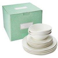 Portmeirion Home & Gifts CPW80002-X Dinner Set, Porcelain, White, 27.9 x 27.9 x 2.5 cm