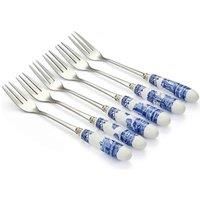 Portmeirion Home & Gifts Pastry Forks S/6, Blue & White