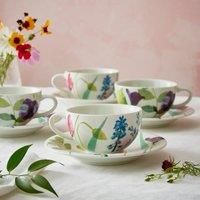 Portmeirion Home & Gifts Water Garden Breakfast Cup & Saucer-Set of 4