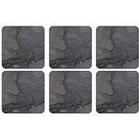 Portmeirion Home & Gifts Pimpernel Midnight Slate Coasters, Set of 6, 10.5 x 10.5