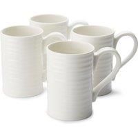 Portmeirion Sophie Conran for Portmeirion Tall Mug, Porcelain, White, 11.5 x 7.3 x 11 cm, Set of 4