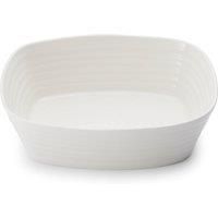 Portmeirion Home & Gifts Rectangular Roaster, Porcelain, White, 19.7 x 27.9 x 5.6 cm