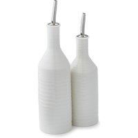 Portmeirion Home & Gifts CPW78894-XP Oil & Vinegar Drizzler Set, Porcelain, White, 7 x 7 x 26.5 cm