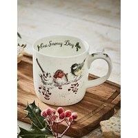 Portmeirion Home & Gifts MMOB5629-XS One Snowy Day Mug, Bone China, Multi-Colour, 8.5 x 12 x 8 cm