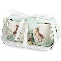 Portmeirion Home & Gifts Wrendale Designs Lovely Mum Duck & Ducklings Mug and Tray Set by Royal Worcester, Multicolour (X0011659124)