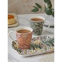 Morris & Co Set Of 2 Mugs Daffodil Privat & Pink & Willow Bough Sage