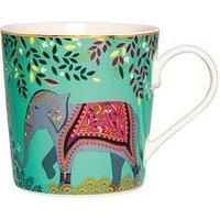 Portmeirion Home & Gifts Sara Miller London - Mug- Elephant/'s Oasis, Light Jade (SMIJ78914-XG)