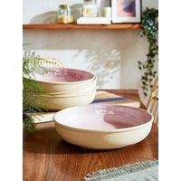 Portmeirion Minerals Set Of 4 Pasta Bowls - Rose Quartz