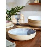 Portmeirion Minerals Set Of 4 Pasta Bowls - Aquamarine