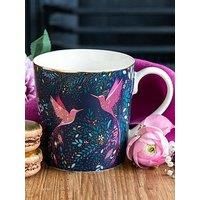 Sara Miller India Collection - Hummingbird Paradise Mug - Deep Blue