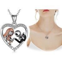 Zombie Parent Heart Necklace For Halloween - Silver