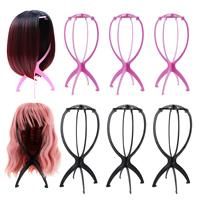 JUNMEIDO Pack Wig Stands Collapsible Wig Head 8 14inch £Black/Pink£