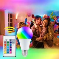 RGB LED Light Bulb E27 Lamp Colorful Dimmable Chandelier Bulbs Home Living Room Bedroom Decoration