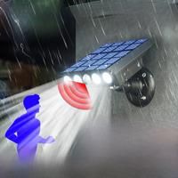 LED Solar Wall Lights Dusk to Dawn Floodlight PIR Motion/Light Sensor Auto On/Off Exterior Wall