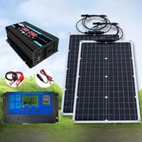 2000W Solar Energy System 110V/220V 4000W Solar Panel Inverter Glass 12V Battery Charging Controller