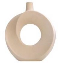Beihaoer Ceramic Vase for Modern Home Decor,Round Matte Pampas Flower