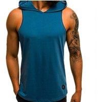 Sleeveless Workout Hoodie - 5 Sizes & 7 Colours! - Blue