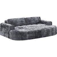 Rupert 4 Seater Modular Sofa In Grey With Plush Fabric Upholstery