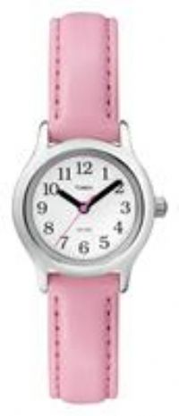 Timex Pink First Easy Reader Leather Strap Watch