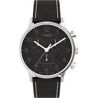Timex Mens Chronograph Quartz Watch with Leather Strap TW2T71500
