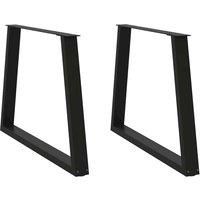 Dining Table Legs V-Shape 2 pcs Black 100x(72-73.3) cm Steel