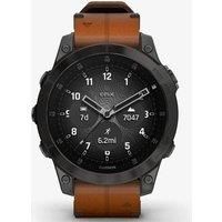 Garmin Epix Gen 2 men/'s watch Black titanium 010-02582-30 Chestnut brown leather strap