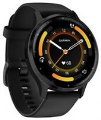 Garmin Venu 3 AMOLED GPS Smartwatch with All-day Health Monitoring and Voice Functionality, Slate stainless steel bezel with black case and silicone band