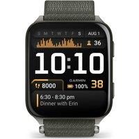 Garmin Venu X1 51mm GPS smartwatch, Large 2" AMOLED display, LED flashlight, Lightweight, Ultra thin 8mm watch case, 100 pre loaded Sports Apps, Up to 8 days battery life, ComfortFit nylon band, Moss