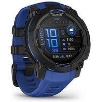 GARMIN Instinct 3 AMOLED Smart Watch - 45 mm, Black with Bolt Blue Silicone Band, Black,Blue