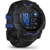 GARMIN Instinct 3 AMOLED Smart Watch - 50 mm, Black with Bolt Blue Silicone Band, Black,Blue