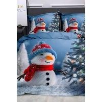 Groundlevel Printed Christmas Duvet Cover Bed Sets, Digital Festive Fun Prints (single, Snowman)