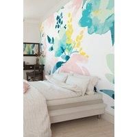 Origin Murals Graphic Flower Blush & Jade Wall Mural - 3m x 2.4m