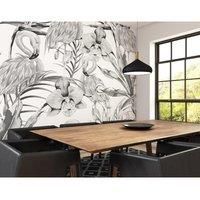 Origin Murals Paradise Flamingo Noir Wall Mural - 3.5m x 2.8m