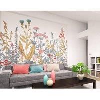 Origin Murals Botanical Fleur Dove & Coral Wall Mural - 3m x 2.4m